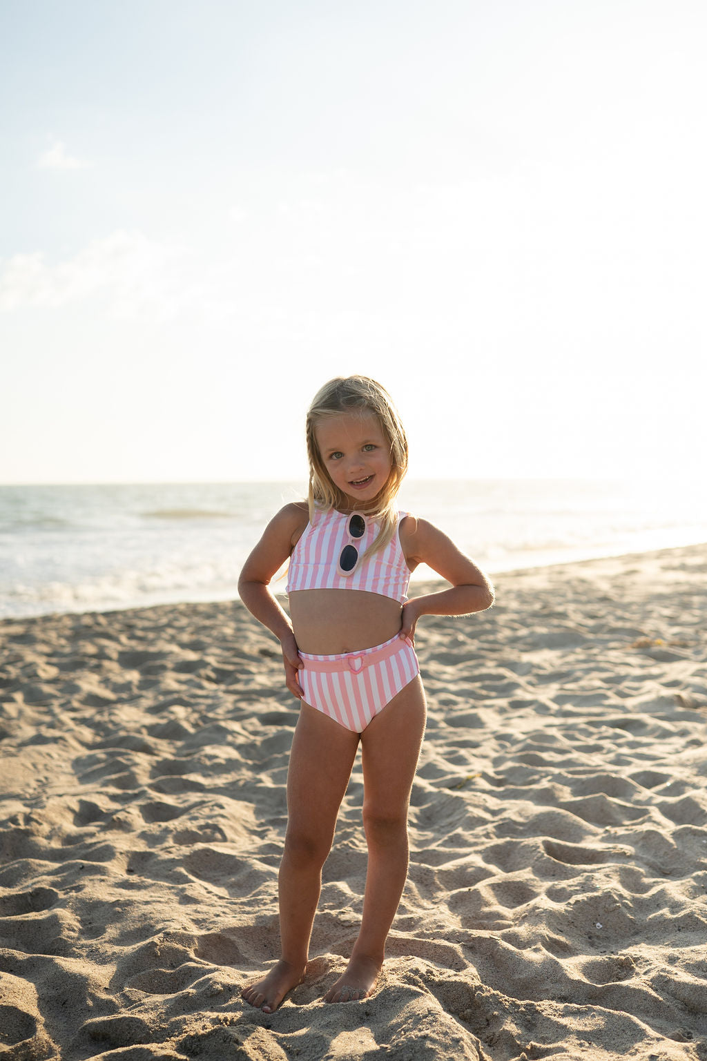 Pink and White Stripe Bikini