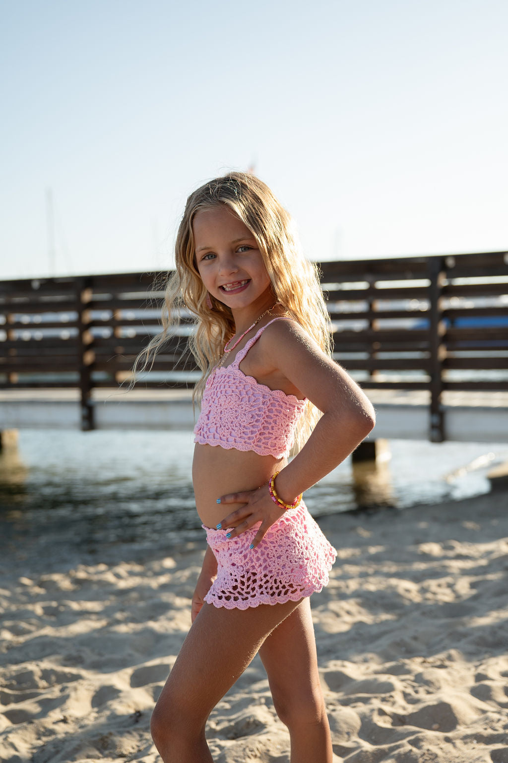 PRE ORDER - Pink Crochet Skirted Bikini - SHIPS MID AUGUST