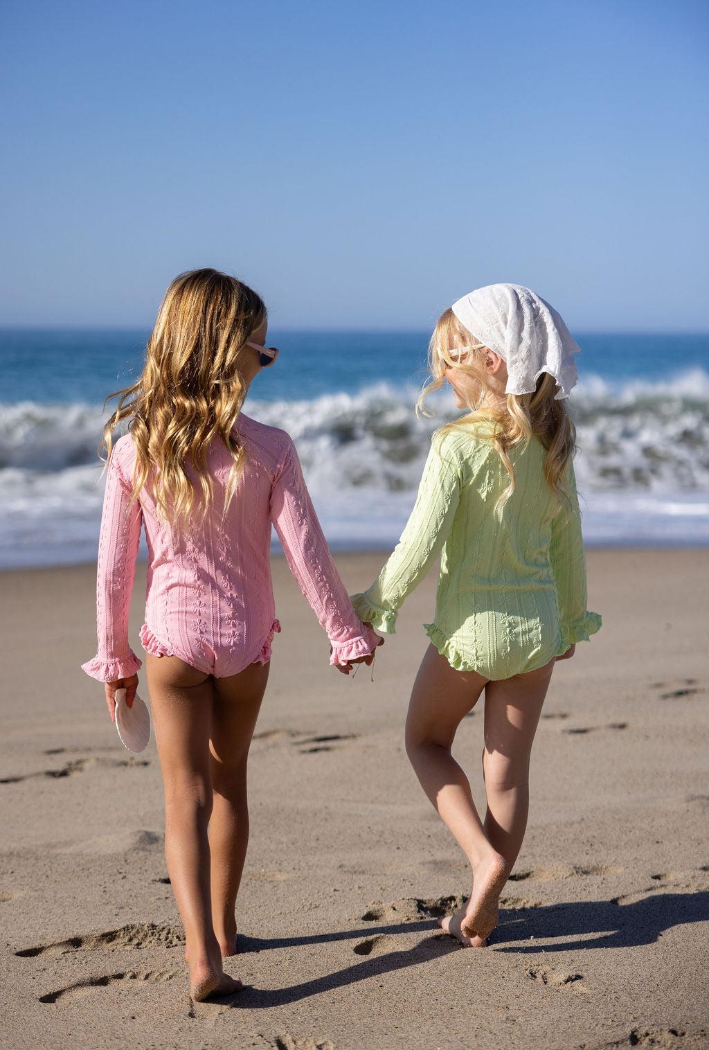 Green Ruffle Sleeve Rashgaurd Swimsuit