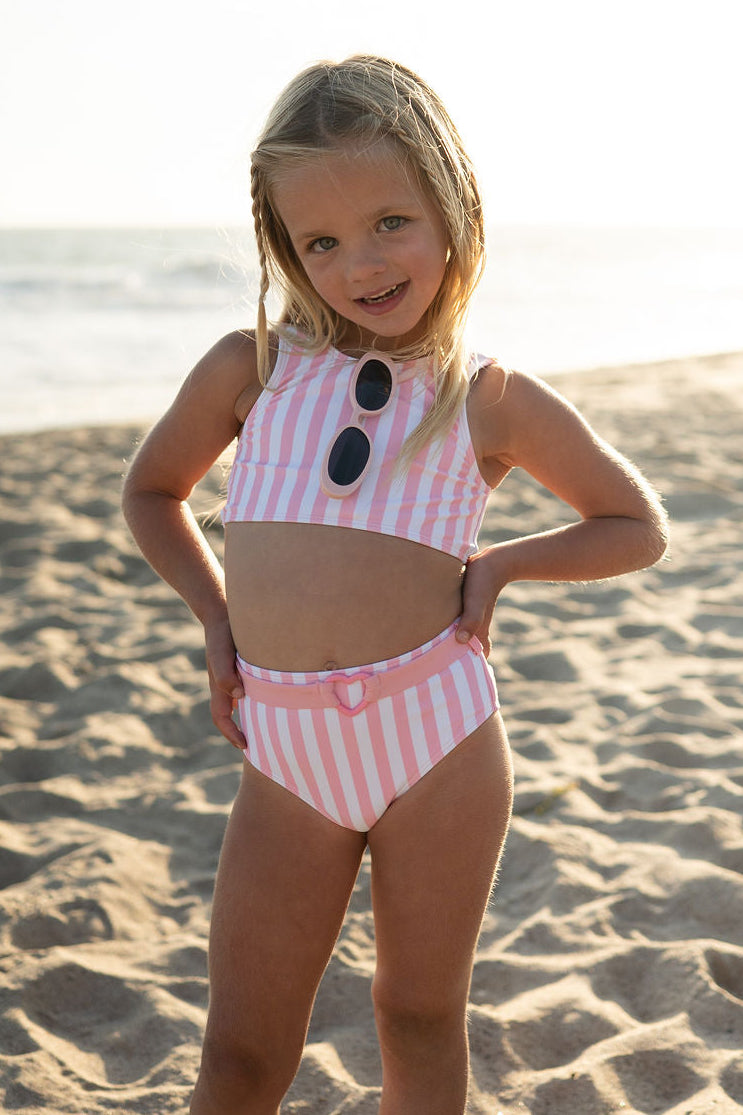 Pink and White Stripe Bikini