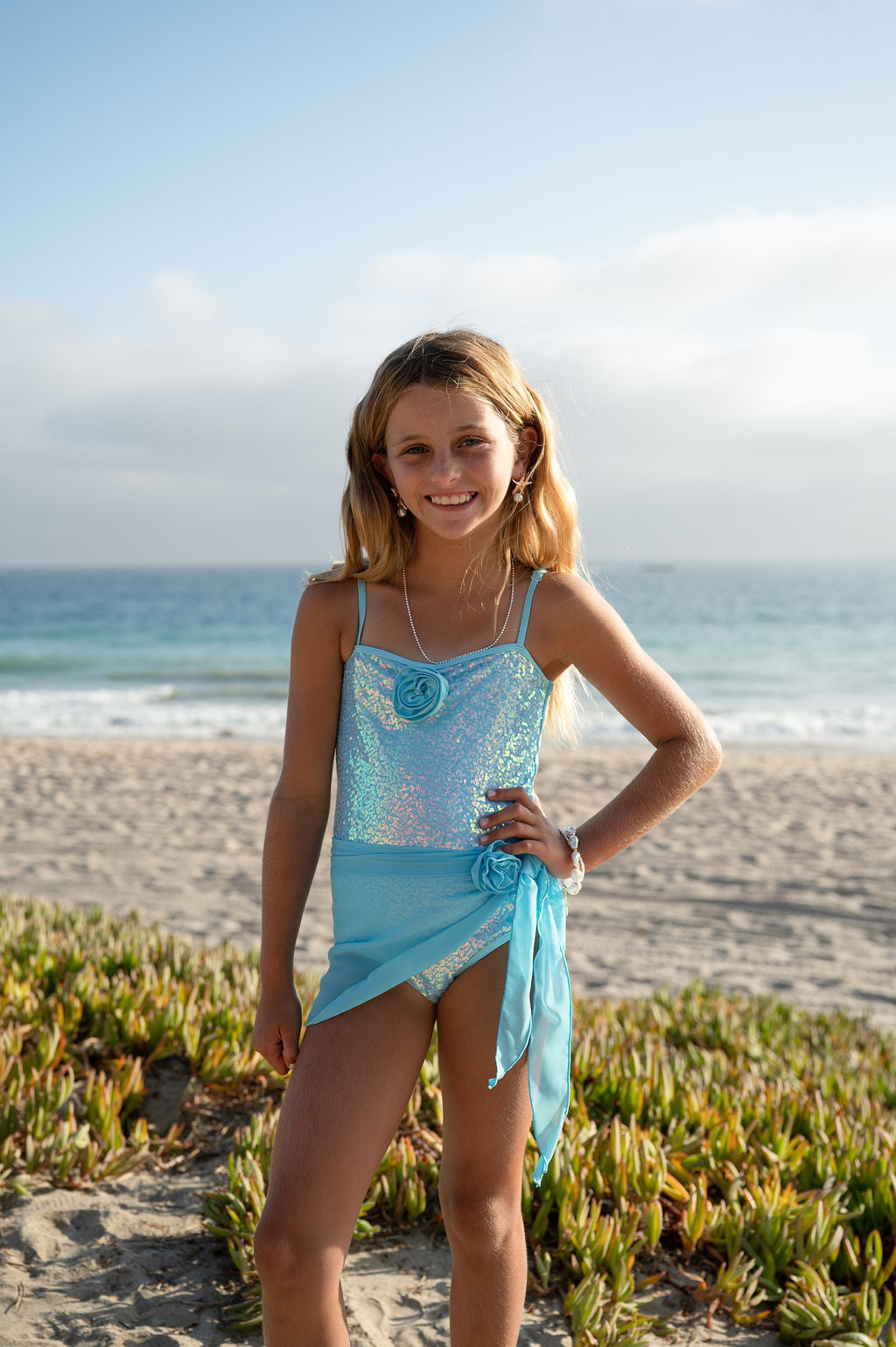 Blue Sequin One Piece