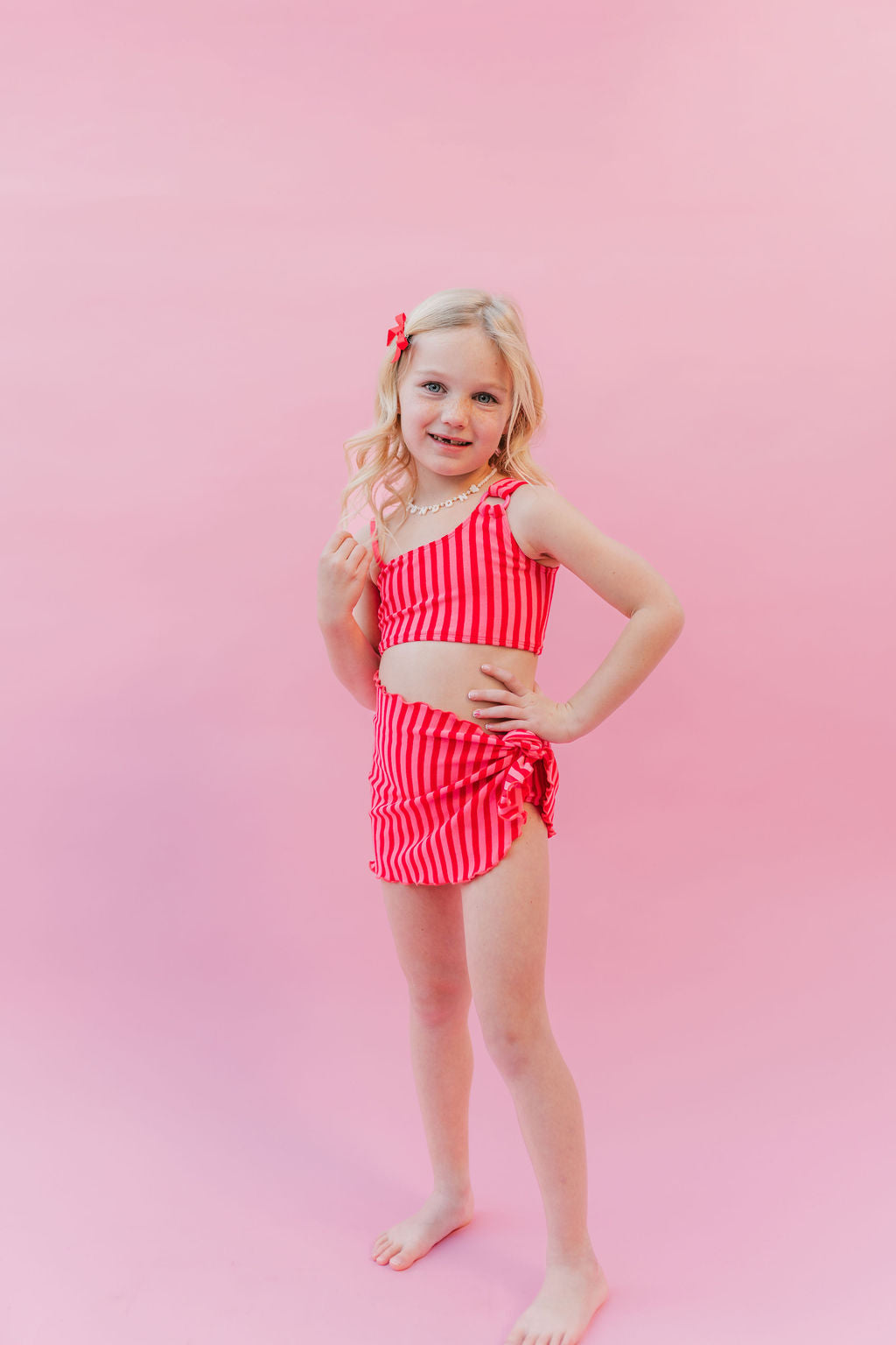 Pink and Poppy Stripe Bikini